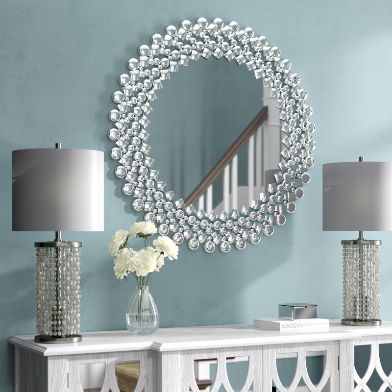 Rosdorf Park Cortright Round Crystal Wall Mirror & Reviews